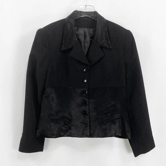 Vintage 1990s Black Blazer Suit Jacket - Picture 1 of 8